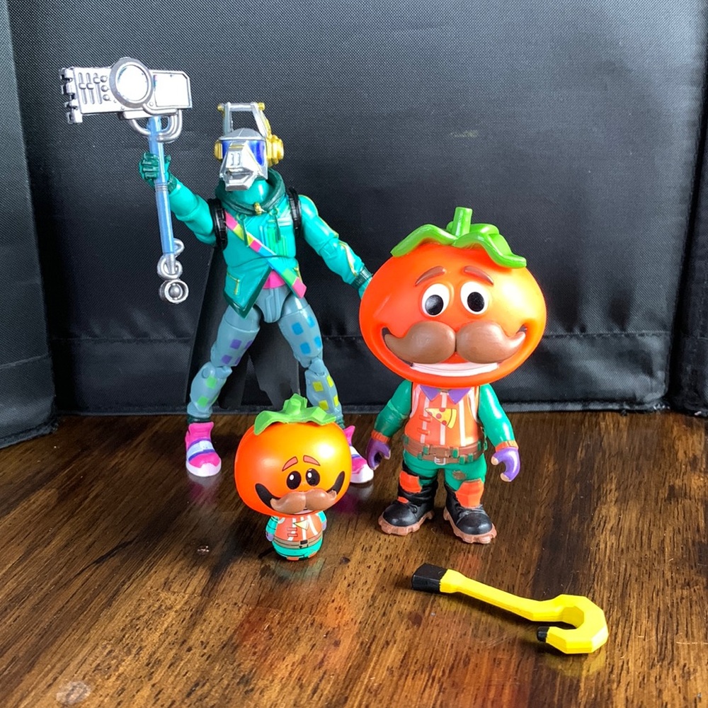 Lot of 3 Funko Fornite Figures Tomato Head DJ Yonder